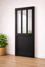 Porta scorrevole da officina nera H204 x L73 cm, gusci neri Gd Menuiseries