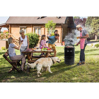 Barbecue Affumicatore a Carbone Carbonella 46,5x42,5x101 cm Griglia Ø47 cm Barrel Nero
