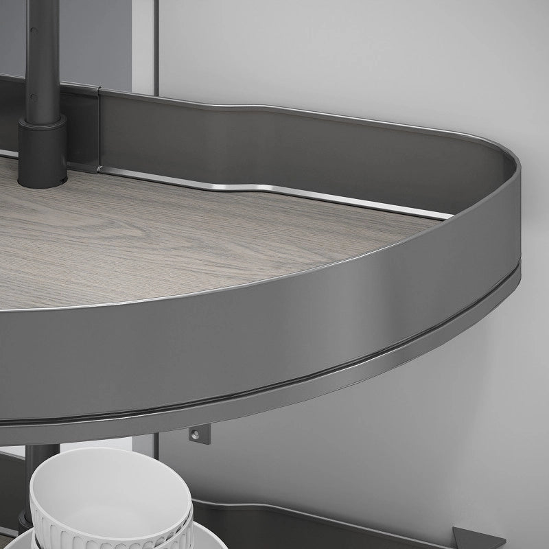 Carrello estraibile Harmony con chiusura soft, Modulo larghezza 400mm altezza 800mm, Acciaio e Legno, Grigio antracite