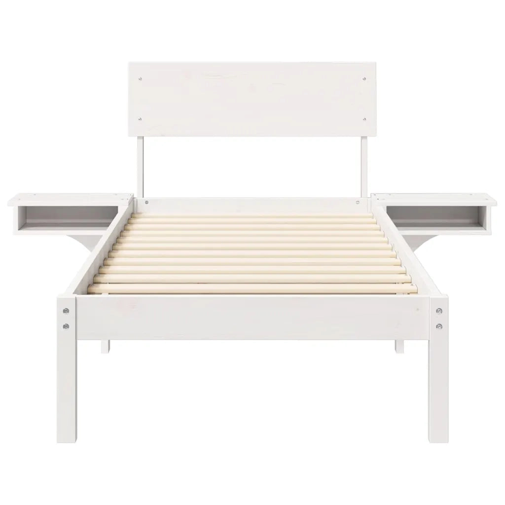 Letto singolo | Letto per adulti | Struttura del letto Bianco 75 x 190 cm Pino massello