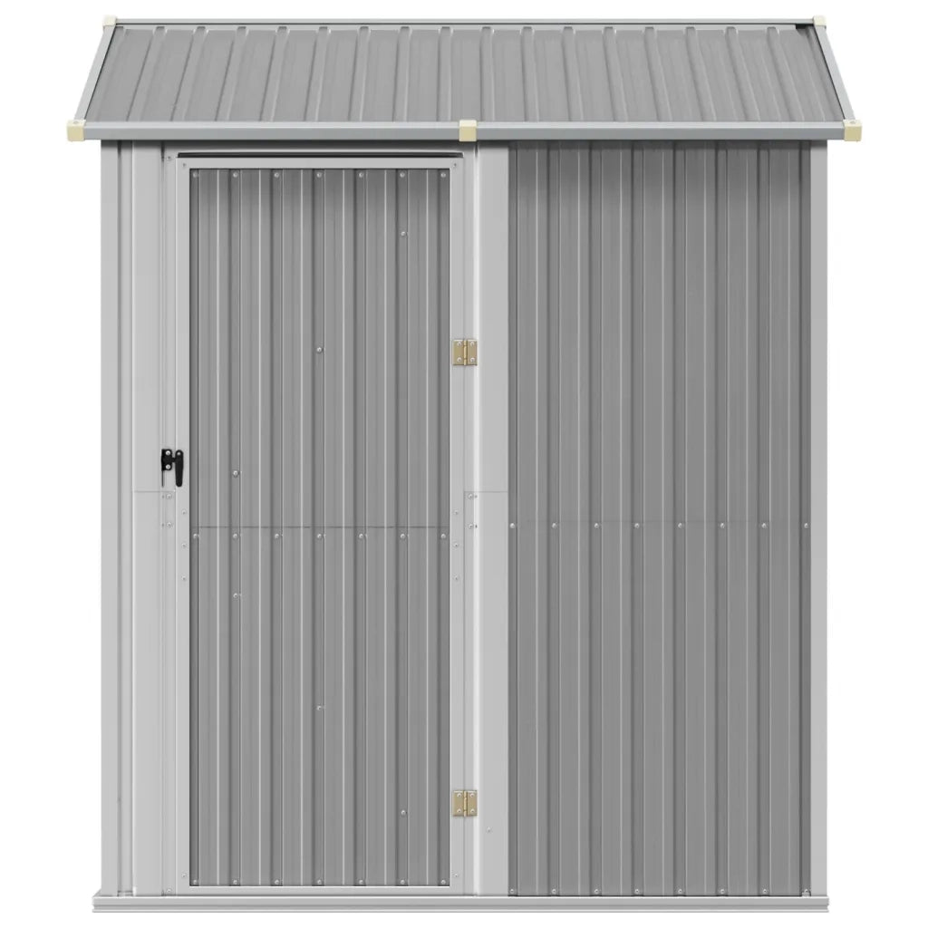 Casetta da giardino grigio chiaro 192x152,5x237 cm in acciaio zincato 364530