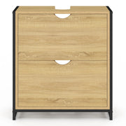 IDMarket - Mobile da bagno a 2 cassetti dal design industriale DETROIT