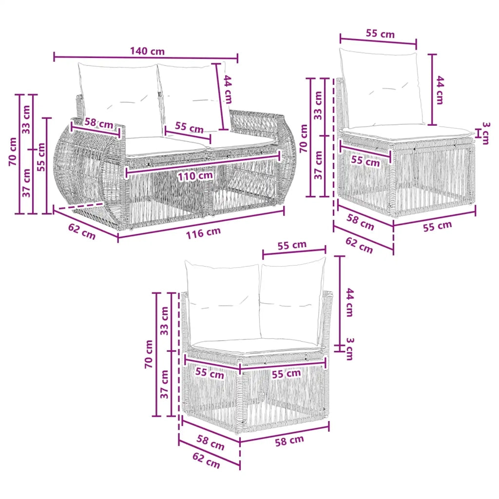 Set Divano da Giardino 7 pz 7-Numero di posti 3435477