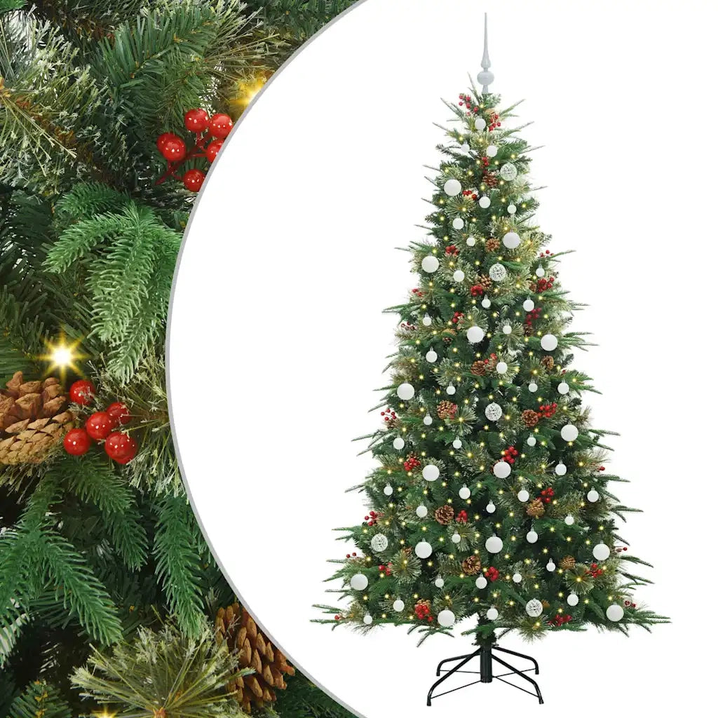 Albero di Natale | Decorazioni natalizie Artificiale con Rami Pieghevoli Verde 210 cm