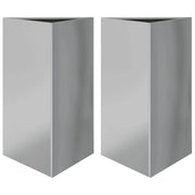 Fioriera rialzata per piante fiori giardino terrazze set da 2 triangolare 50 x 43 x 75 cm acciaio zincato argento 02_0039108