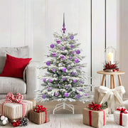 Albero di Natale Artificiale con Rami Pieghevoli Bianco 120 cm