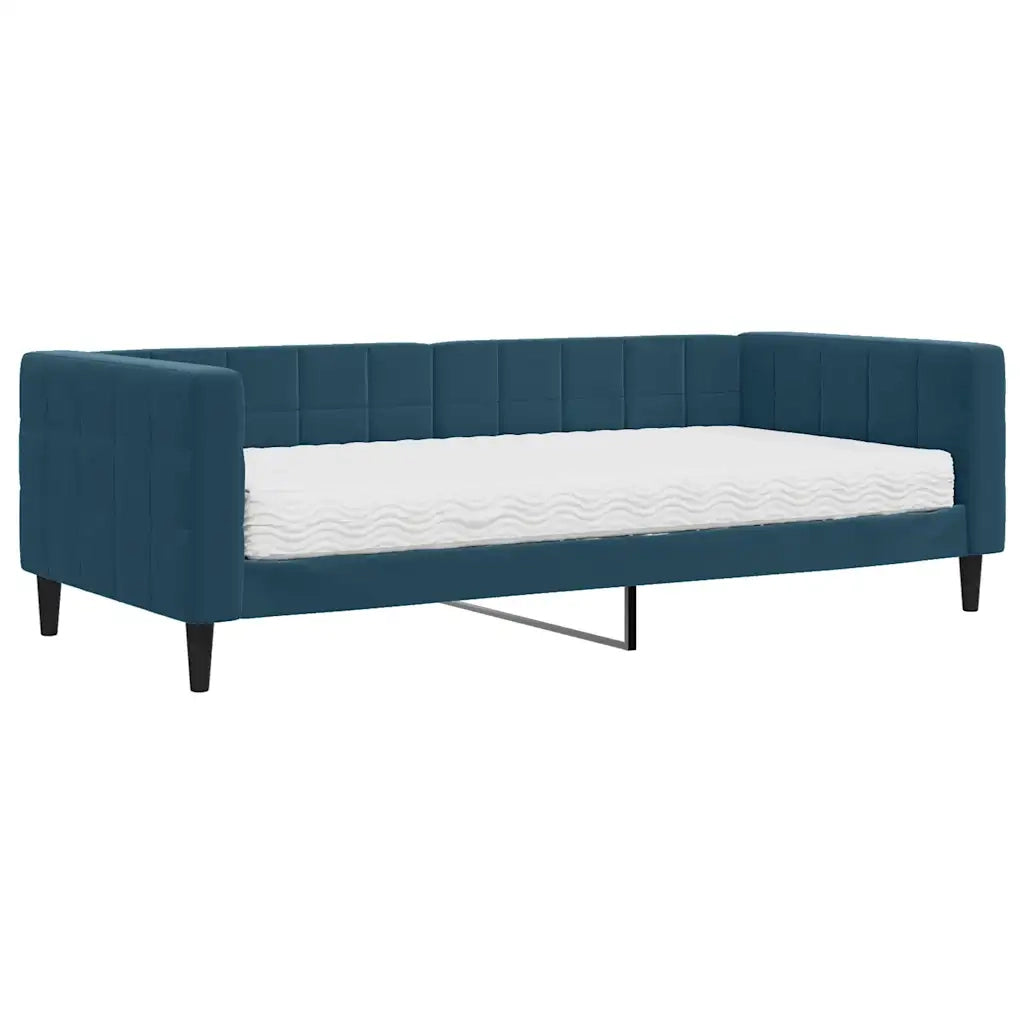 Divano Letto con Materasso-Sofa Letto-Daybed Blu 90x200 cm in Velluto 257433