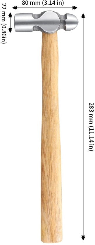 Set di martelli da 2 - 8oz (225g) - Manico in legno - Manutenzione/Bricolage - Grip comodo - Assorbimento shock - Martello