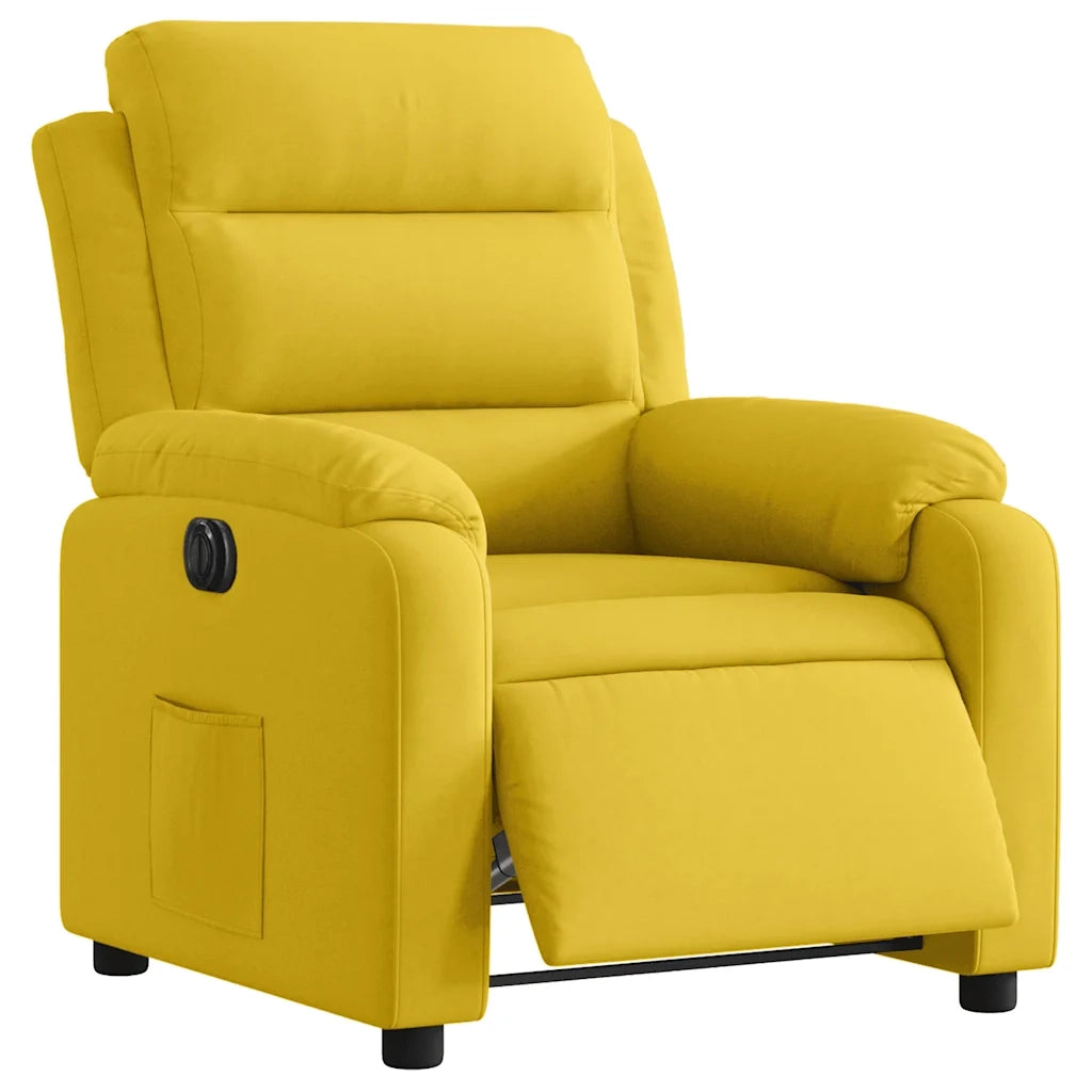 Divano Sedia-Poltrona Reclinabile Elettrica Gialla in Velluto 308438