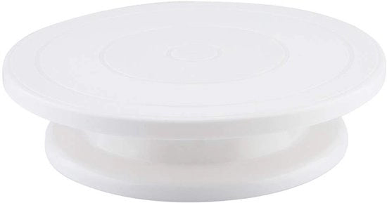 Supporto Rotante per Decorazioni di Torta - Materiale PP - Diametro Superiore 28 cm - Altezza 7 cm - Supporto per Torta
