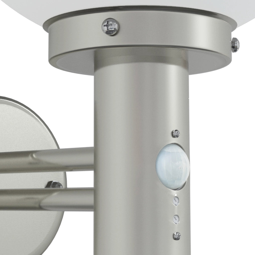 Luci da Parete Esterni con Sensore 2 pezzi Acciaio Inossidabile Argento IP44