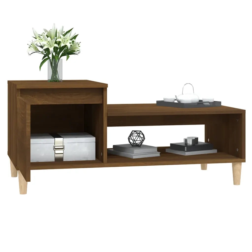 Tavolino da Salotto Rovere Marrone100x50x45cm Legno Multistrato 821131