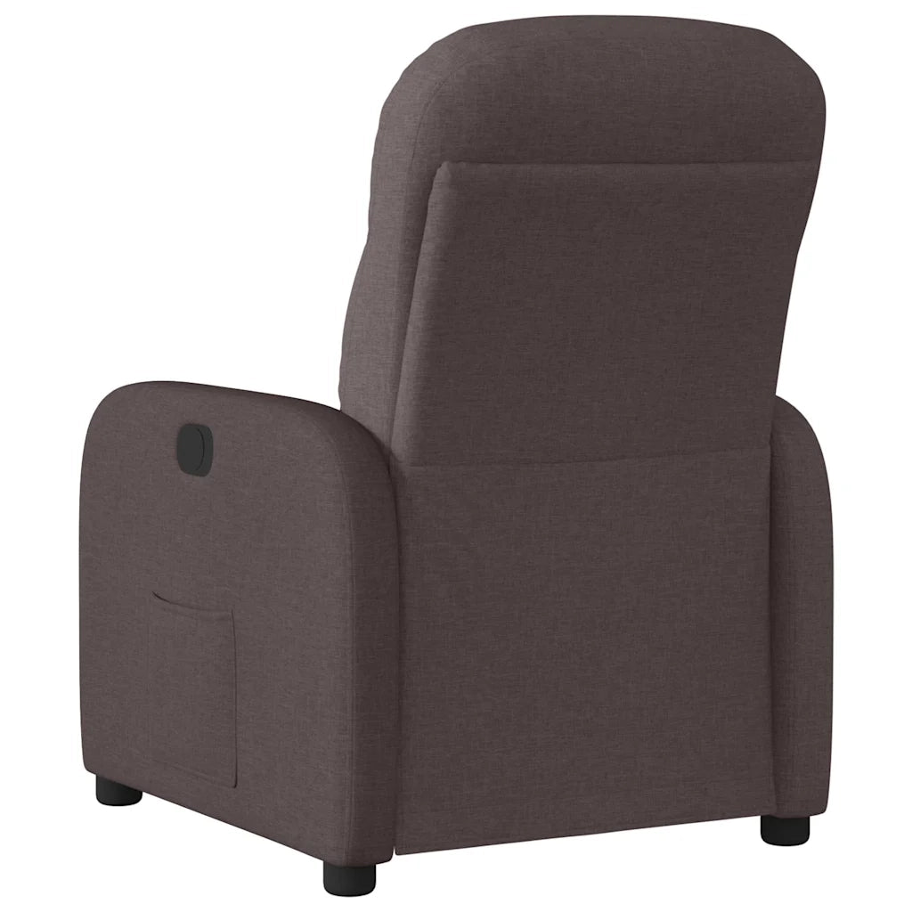 Poltrona Elettrica Reclinabile Marrone Scuro in Tessuto 3302957