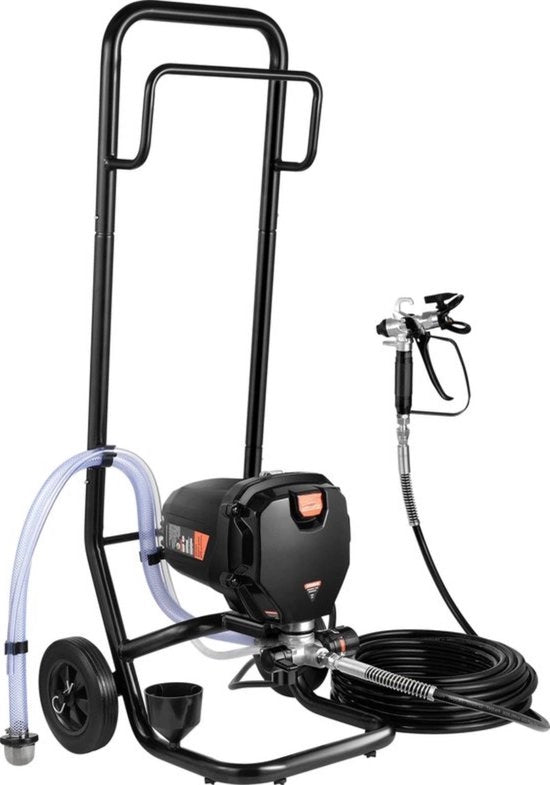 Spruzzatore aeree libere - Pistola per vernice - Macchina per verniciare - Spuitatore senza aria - Con Carrello - Con Ruote - Portatile - 950W - Spruzzatore aeree libere - 3000psi