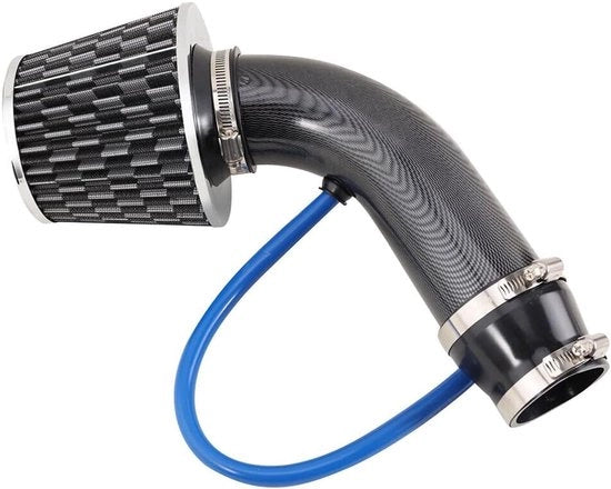 Kit di filtro d'aria per iniezione di aria fredda da 3 pollici, tubo d'aspirazione in alluminio, rivestimento in fibra di carbonio