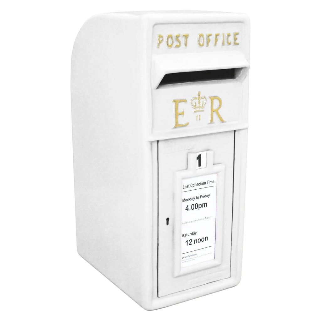 Cassetta Postale per le Lettere in Stile Britannico Inglese in Ghisa da Esterno Bocchetta Lettere Standard UK - Bianco