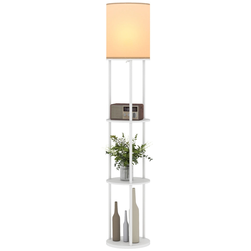 Lampada da Terra con Mensole ¨C Xylo ¨C 3 Temperature di Colore con Telecomando Bianco