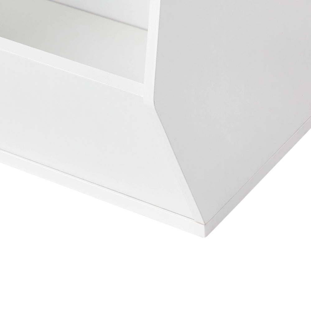 Scaffale Libreria a 3 livelli in truciolato bianco con tessuto non tessuto Scatole con ripiani per la cameretta dei bambini