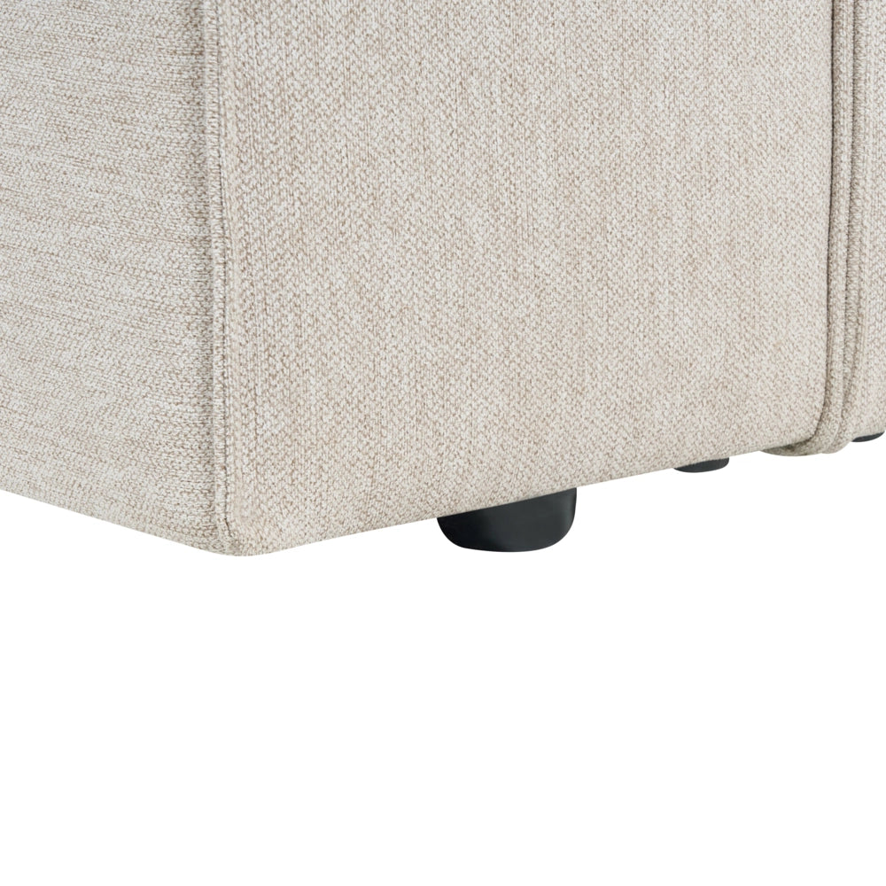 Divano angolare a 3 posti a sinistra in tessuto beige con braccioli imbottiti Stile minimalista