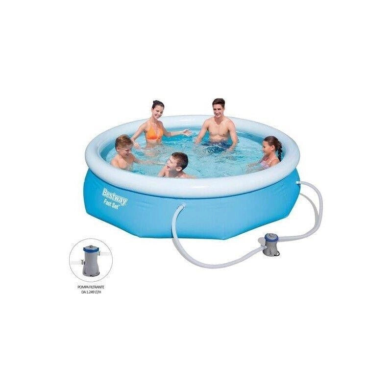 PISCINA GONFIABILE 305 X 76 CM AUTOPORTANTE FUORI TERRA POMPA FILTRO FAST SET