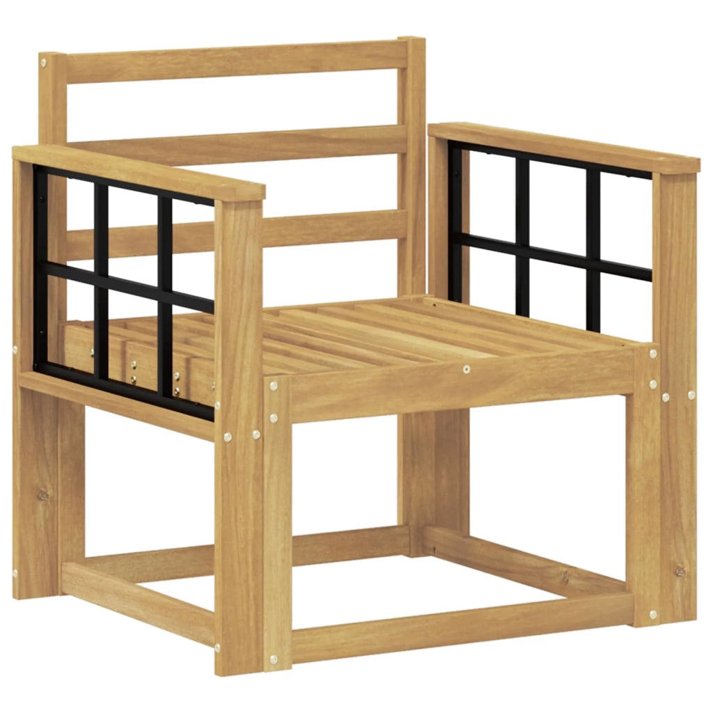 Set di divani da esterno Legno di Acacia Massello Bianco 3438983