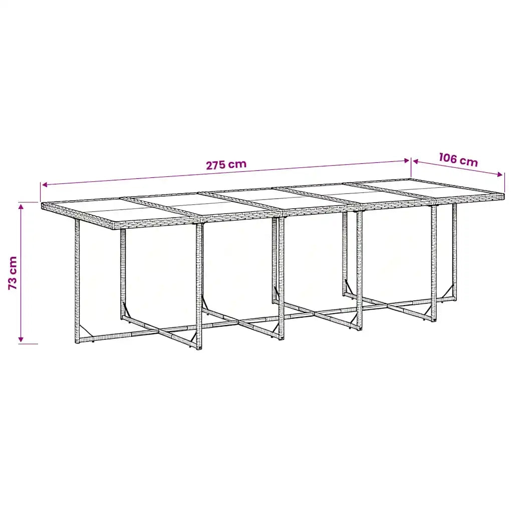 Set da Pranzo da Giardino 11pz con Cuscini in Polyrattan Grigio 3211472
