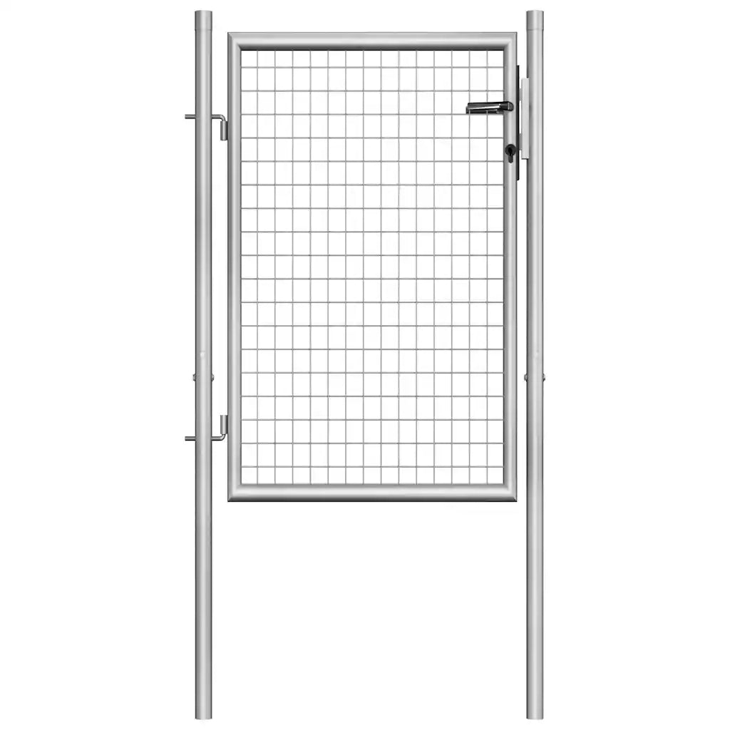 Cancello per Giardino in Acciaio Zincato 105x150cm Argento cod mxl 54255