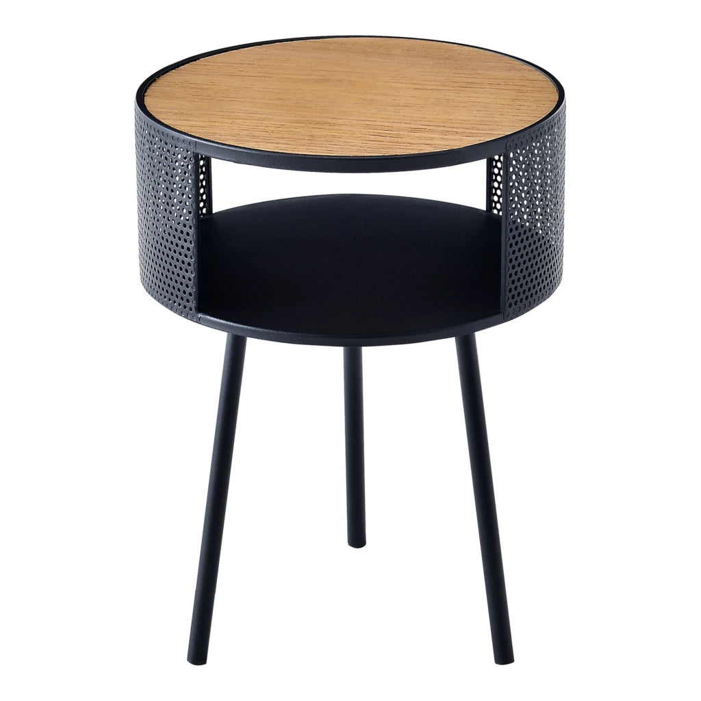Tavolino laterale con spazio interno di contenimento effetto legno nero 03_0008598