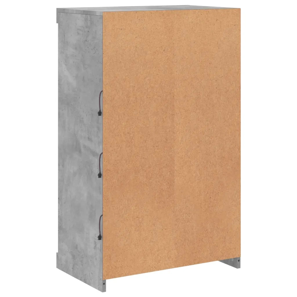 Credenza con Luci LED Grigio Cemento 60,5x37x100 cm 836710