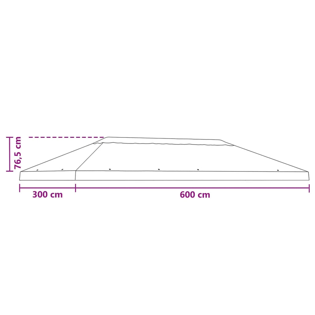 Copertura Tenda Gazebo 6 x 3 m Borgogna Poliestere 190 900408