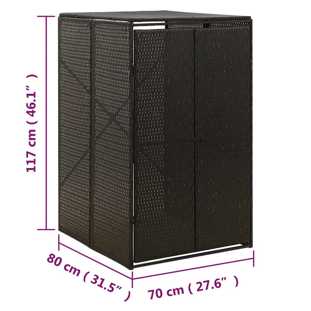Copribidone Singolo Nero 70x80x117 cm in Polyrattan CFW1413959