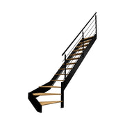 SPECTRA - Scala a chiocciola diritta con LED integrati, nera con balaustra
