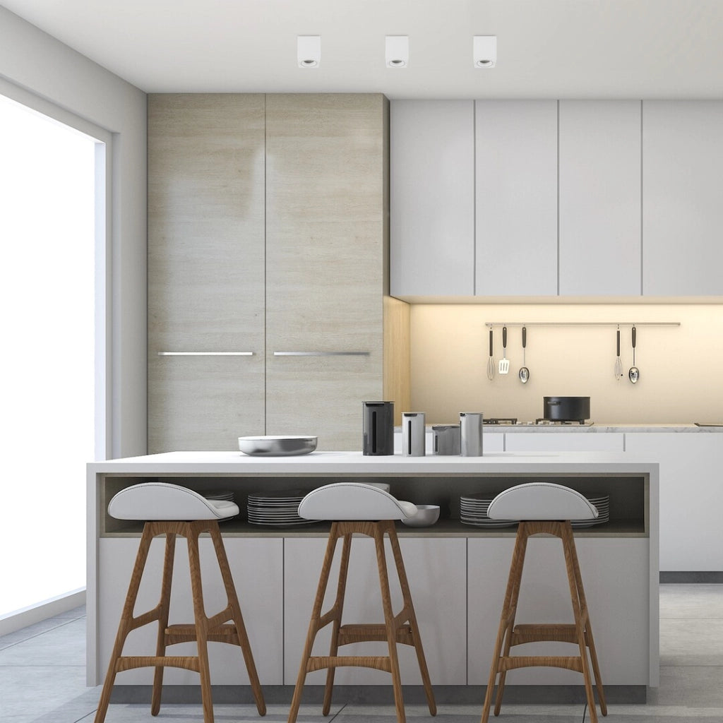 Spot soffitto moderno bianco quadrato GU10 25W Kobald