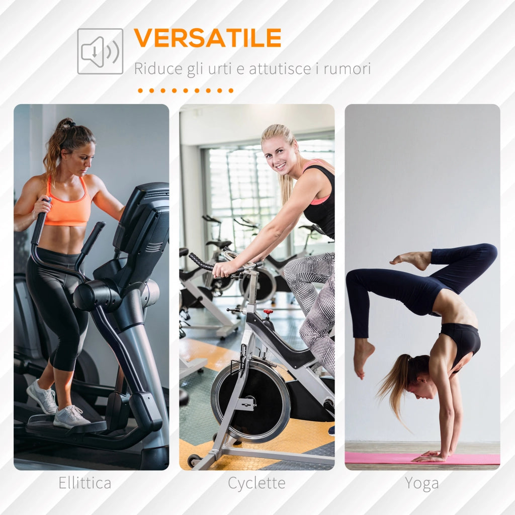 EasyComfort Tappeto Palestra Ammortizzante per Tapis Roulant e Cyclette, Tappetino Fitness in PVC Antiscivolo, 180x90cm, Nero