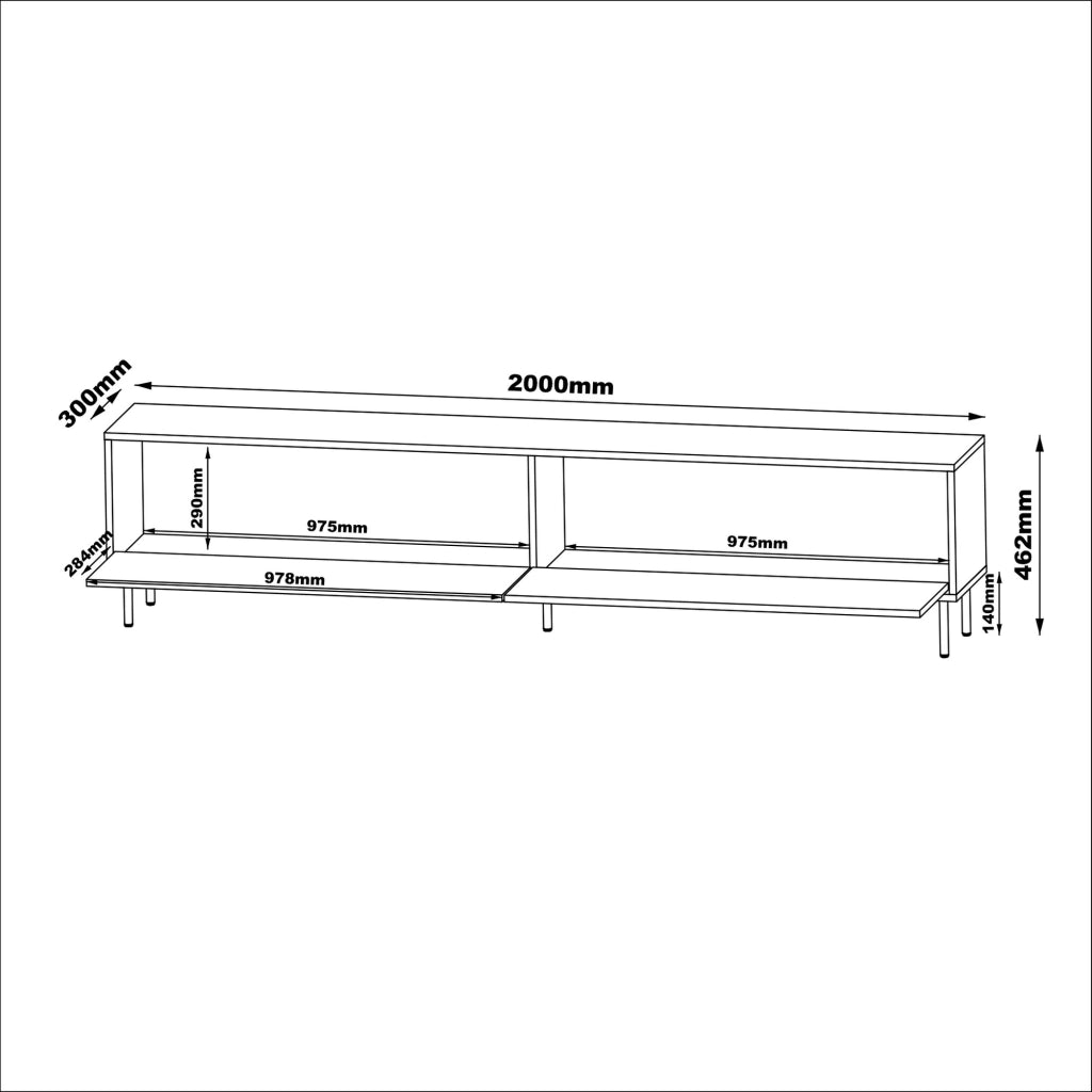 Vesuviana, Mobile Porta tv un Ripiano, 200x30x46h cm Beige