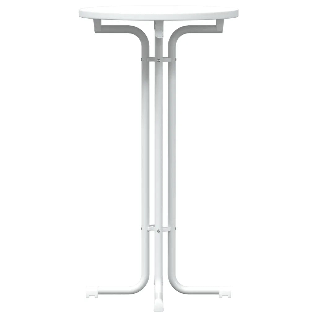 Tavolo da Pranzo Bianco Ã˜60x110 cm Legno Multistrato e Acciaio