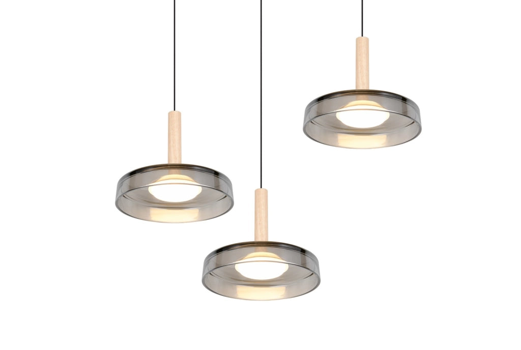 Lampada a sospensione Trio Celeste LED 3 luci nera Ø35