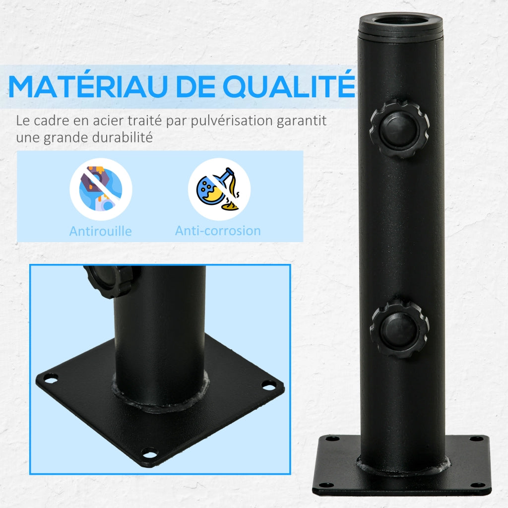 Piede Parasol Regolabile in Metallo ¨C zephmum ¨C Nero per ? 34, 38, 48 mm
