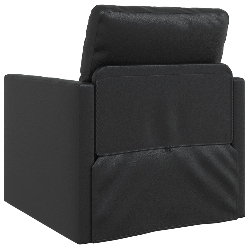 Divano Letto 2-in-1 Nera 74x77x81 cm Pelle Sintetica
