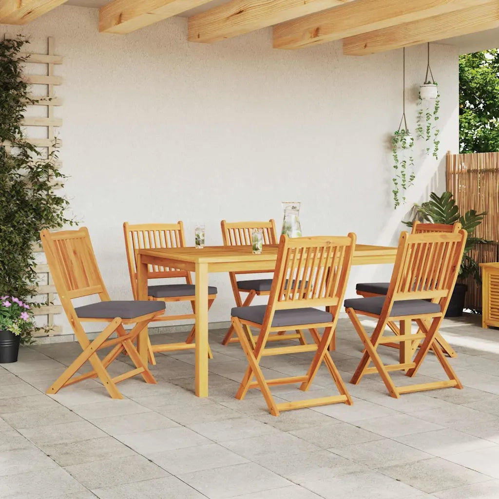 Sedia pieghevole con cuscino 6 pcs Grigio 49 x 57.5 x 92cm 3329126