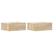 Set di 2 Comodini | Armadio da Notte | Mobiletto da notte Pensili Rovere Sonoma 40x30x15cm Legno Multistrato