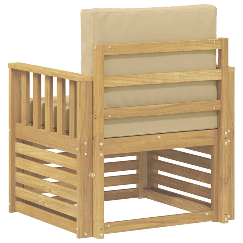 2 Pezzo Set di divani da esterno Poliestere Bianco e Beige