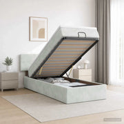 Letto Ottomano con Materasso e LED Grigio Chiaro 80 x 200 cm 3457101