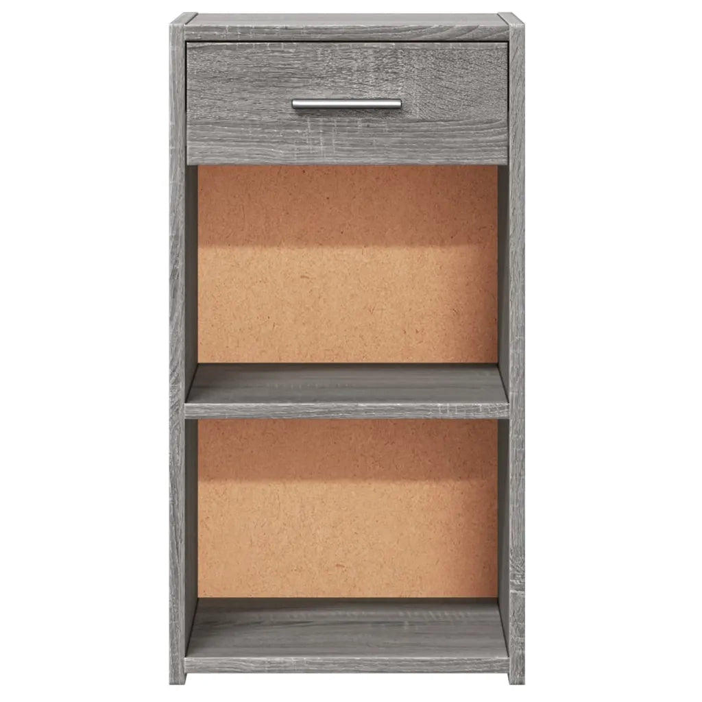 Comodino Grigio Sonoma 35x34x65 cm in Legno Multistrato