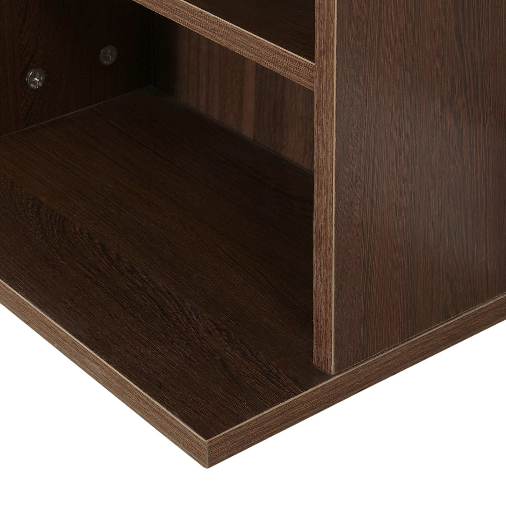EasyComfort Mobile Porta CD con Ripiani Regolabili, Scaffale Porta 1116CD/528DVD Salvaspazio in MDF, Mobile Libreria con 36 Scomparti, 102x23.5x195 cm, Marrone