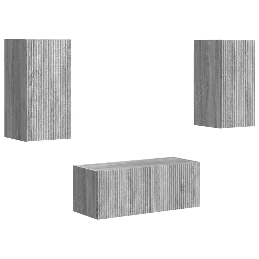 Set mobile TV 6 pcs Grigio Sonoma Legno multistrato
