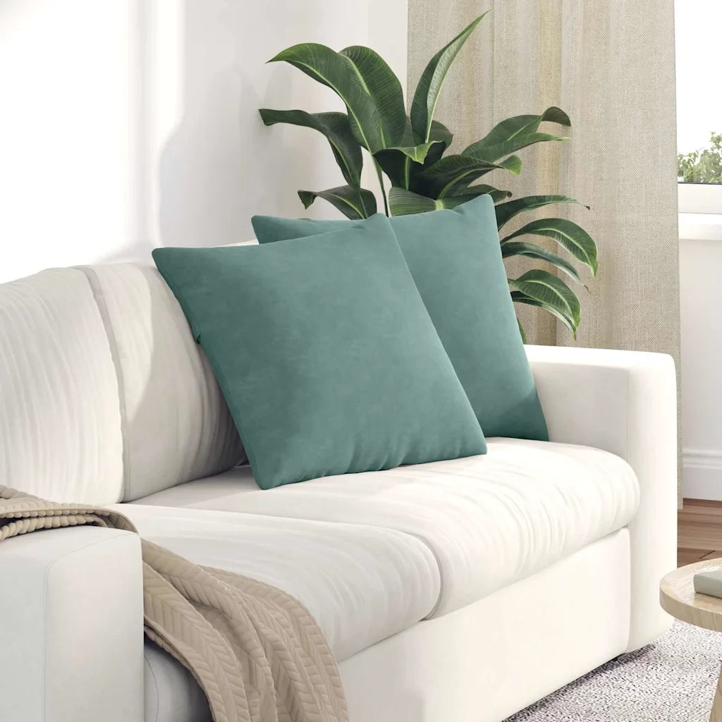 Cuscini da Divano 2 pz-Set di 2 Cuscini per Sofa Verde Mare 50 x 50 cm Tessuto in Cords