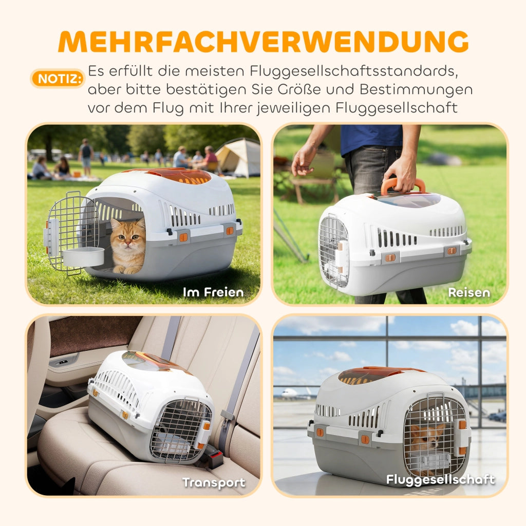 Casetta per animali da trasporto ¨C zephmum ¨C 49x32x31 cm grigio chiaro