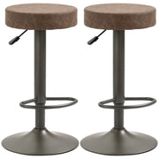 EasyComfort Set 2 Sgabelli Alti Moderno da Bar Girevoli con Poggiapiedi e Altezza Regolabile, in pelle PU, 35x36x64-85cm, Marrone