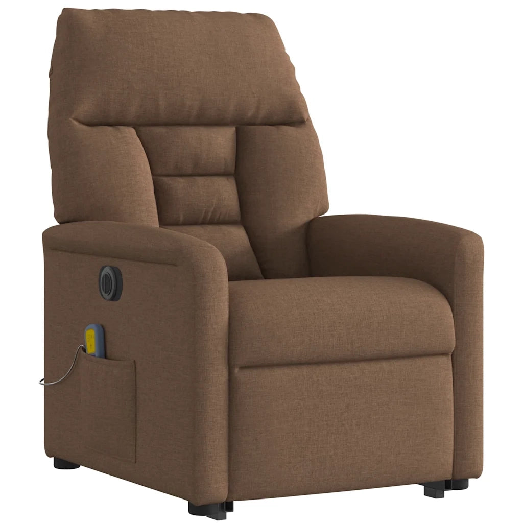 Poltrona Alzapersona Massaggiante Elettrica Marrone Tessuto 3303066